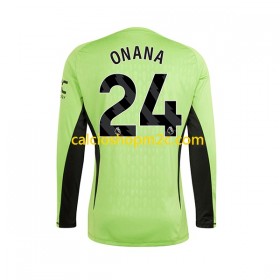 Manchester United Andre Onana 24 Portiere Maglia Prima 2023/2024 Manica Lunga